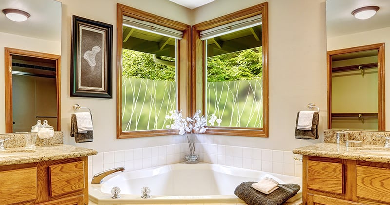 Create a beautiful light filled environment in your Bathroom with Decorative Privacy Films!